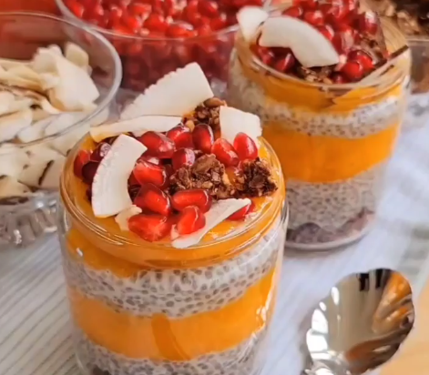 Persimmon and Pomegranate Chia Pudding