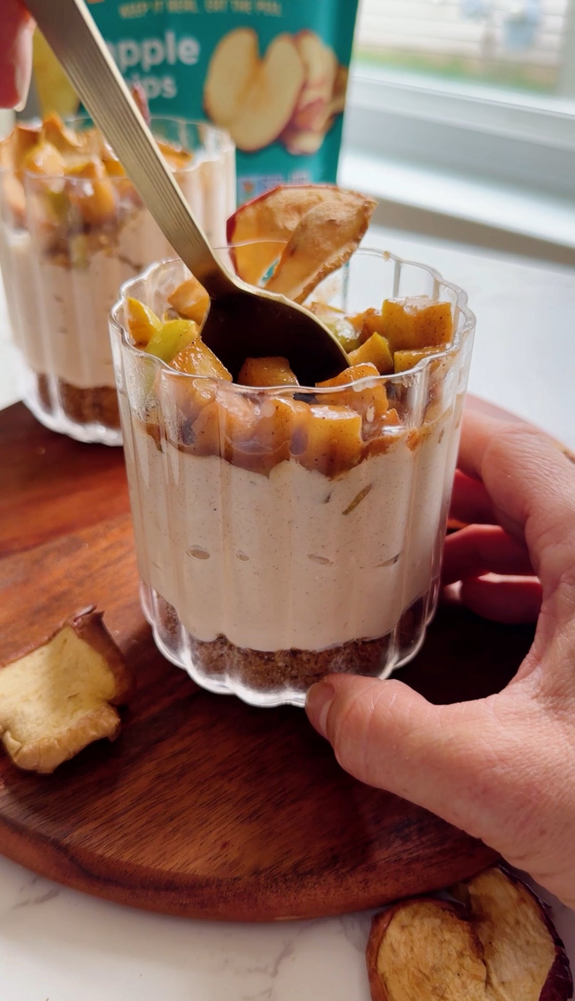 No-Bake High Protein Apple Pie Cheesecake