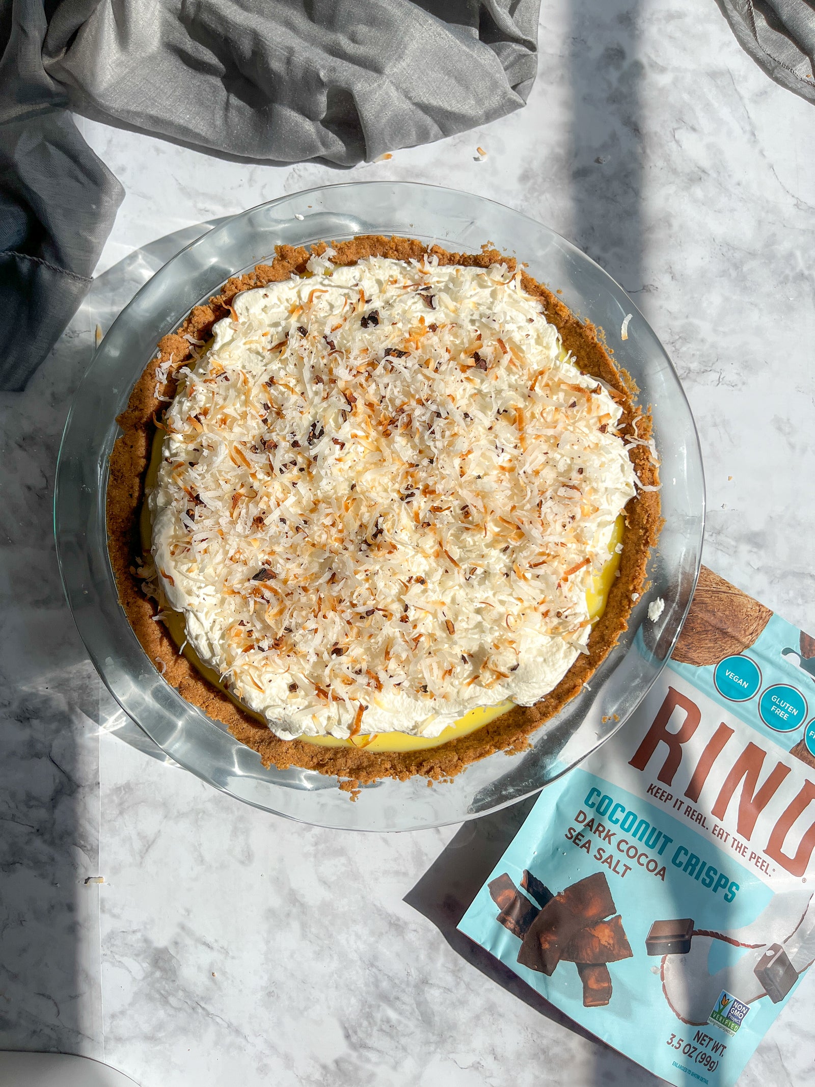 White Chocolate Coconut Pudding Pie