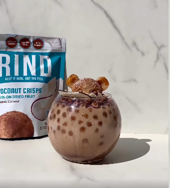Cocoa Puffs Latte with RIND Coconut Crisps