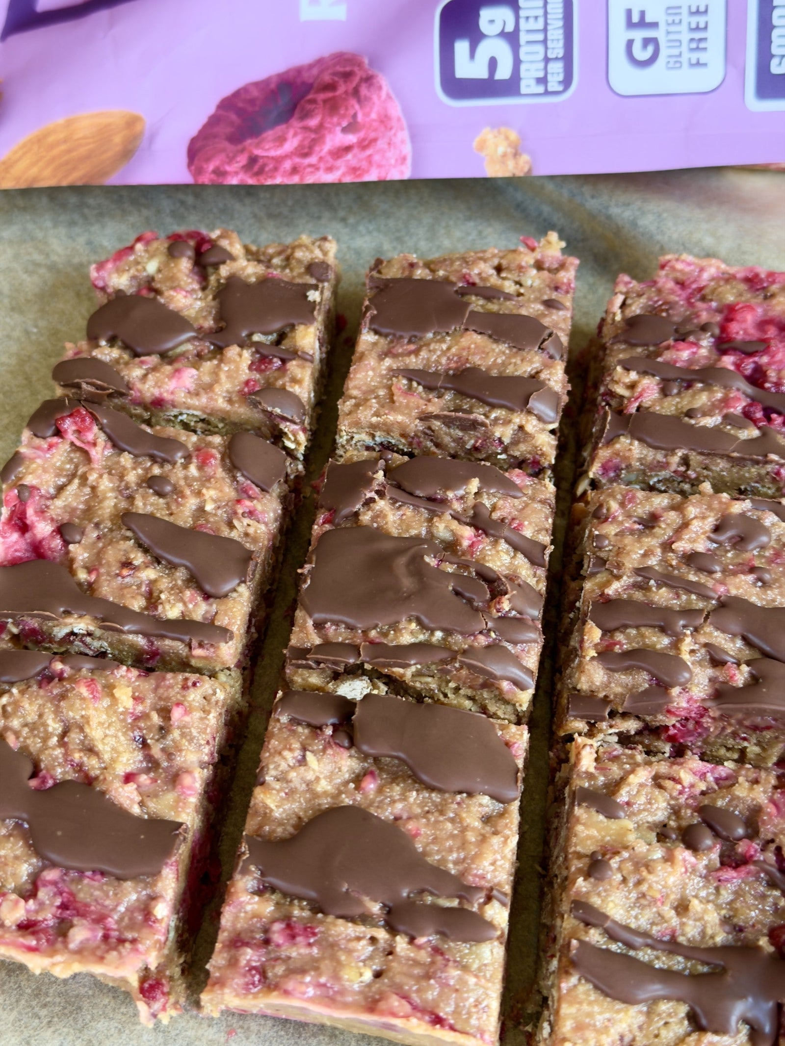 Raspberry Almond No Bake Bars