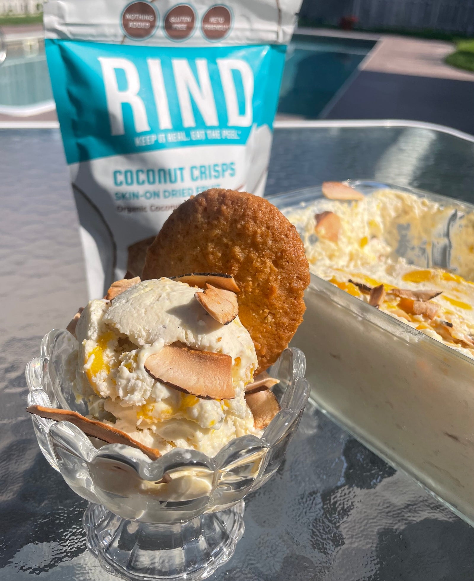 No-Churn Coconut Mango Ice Cream