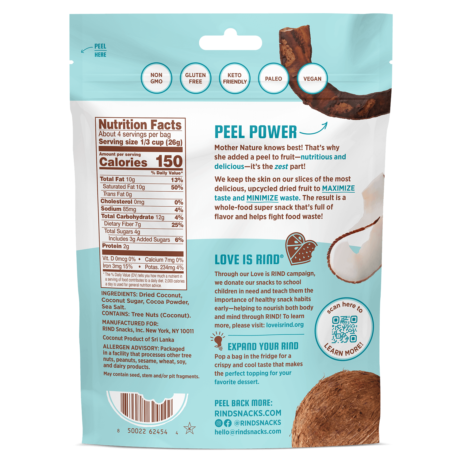 Dark Cocoa Sea Salt Coconut Crisps