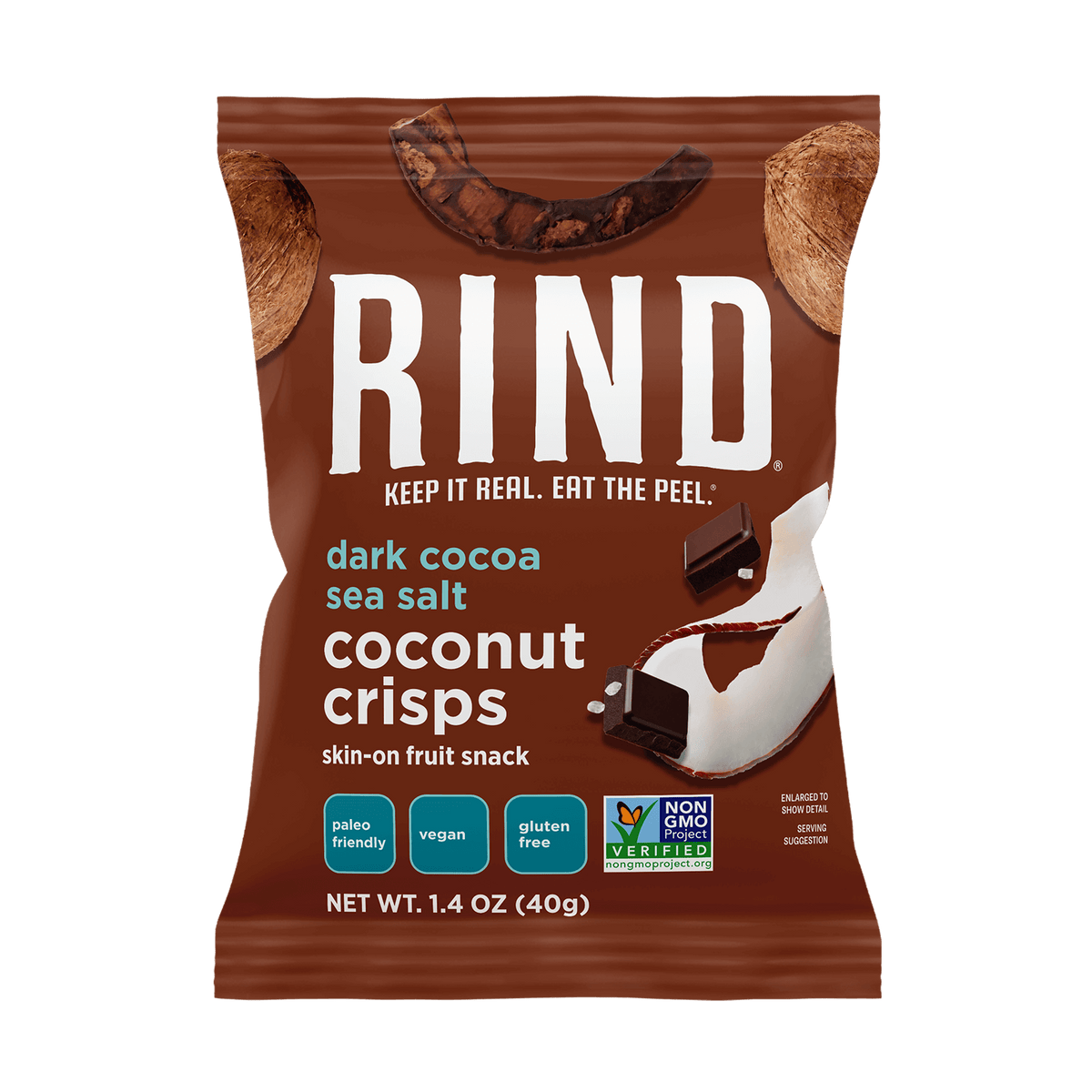 Snack Bag Dark Cocoa Sea Salt Coconut Crisps